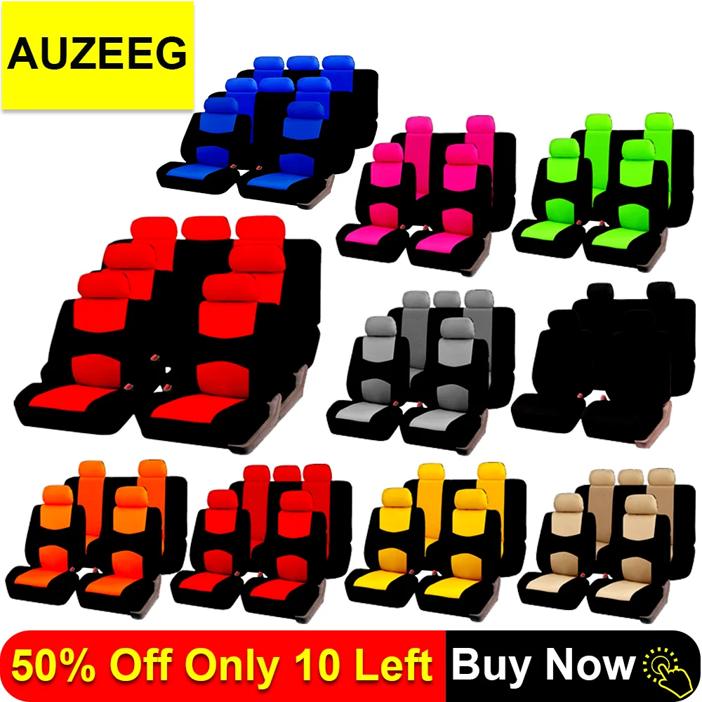 

Universal Fit Automotive Seat Covers Combo Set,Front and Rear Split Bench Car Seat Cover Fits Most Car, SUV, and Truck