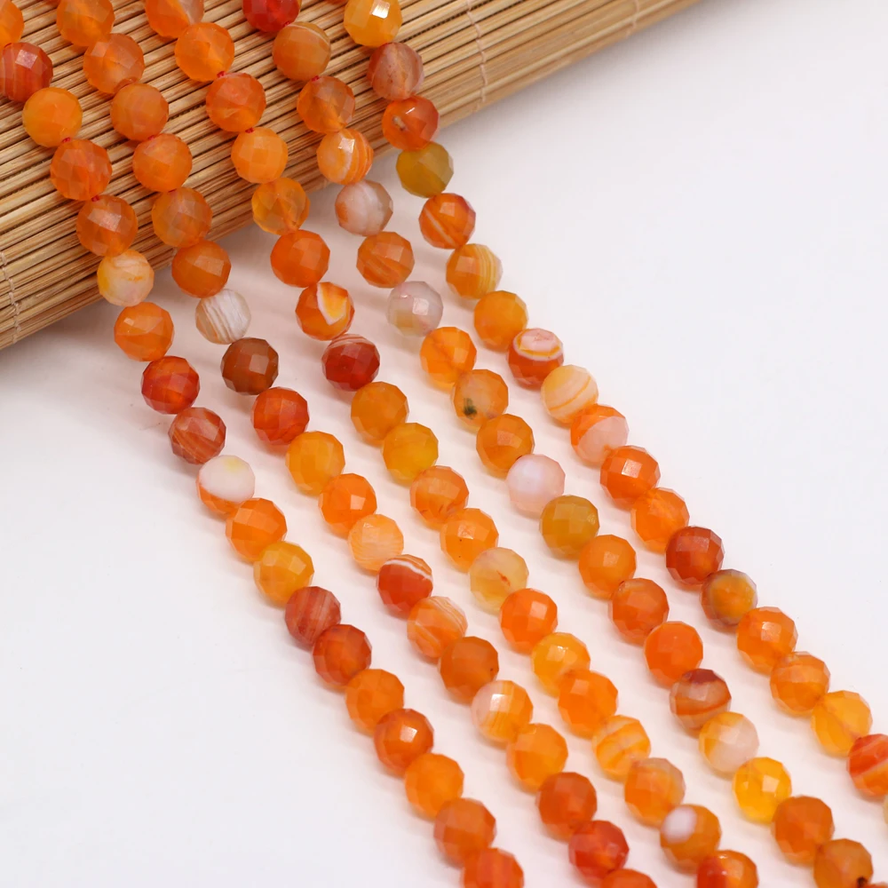 

Natural Semi-precious Stone Round Cut Bead Red Agate 8mm DIY for Making Jewelry Necklace Bracelet Accessories Gift 38cm