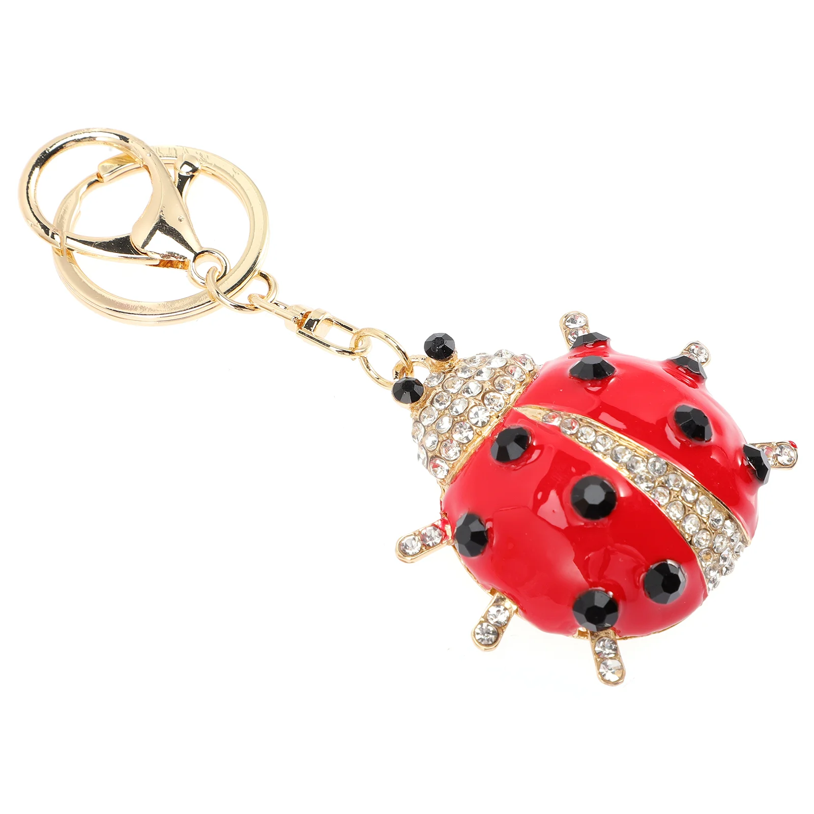 

Key Ladybug Charm Pendant Keychain Chain Crystal Keyring Handbag Purse Backpack Car Holder Ring Souvenirs Sparkling Keychains