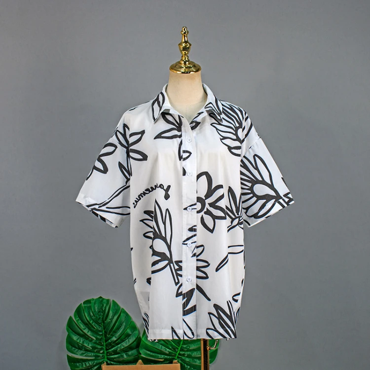 

Рубашка-поло женская с принтом, модная классическая Свободная Повседневная блуза с рукавом 5/4, роскошный дизайн, лето 22