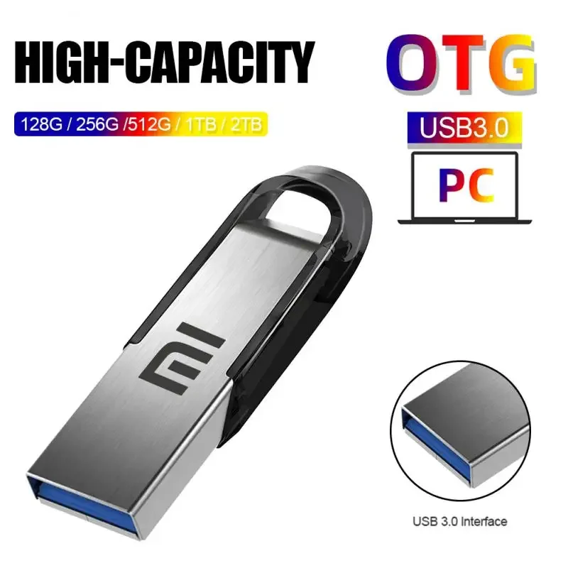 XIAOMI Металлический USB-накопитель емкостью 2 ТБ USB 3.0 Высокоскоростная передача
