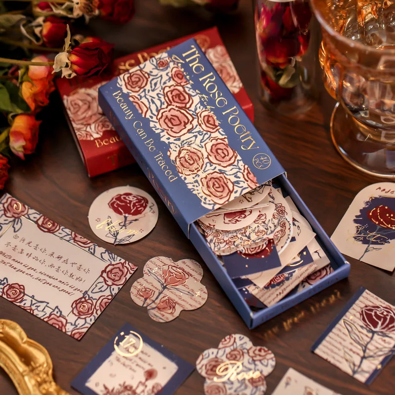 

40 шт., винтажные стикеры в виде цветов