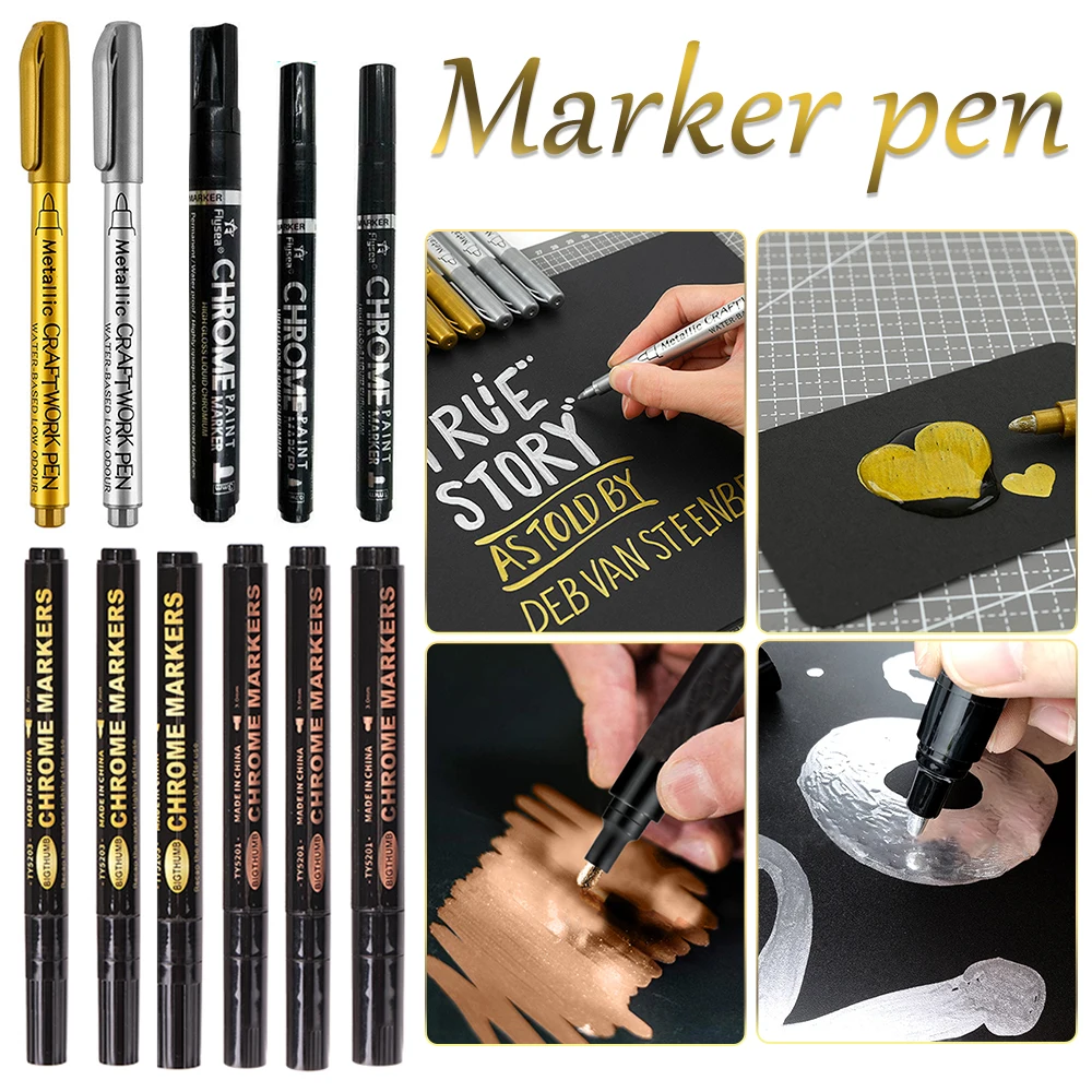 

Diy Reflective Paint Pen Silver Art Liquid Mirror Chrome Marker Mirror Reflect Sign Pen Rock Painting Accessory Kids Paint Tools