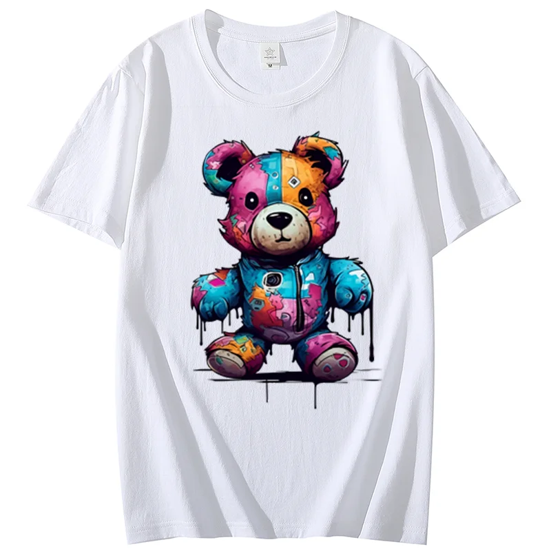 

Men's T-shirt High Quality 100% Cotton Colours BearPrinting Summer Casual Cool Loose O-Neck T-Shirt Male TopsFree Shipping S-7XL