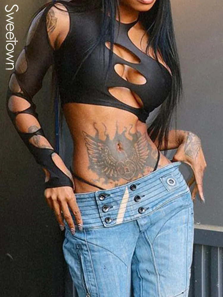 Женская Асимметричная футболка на одно плечо с длинным рукавом |