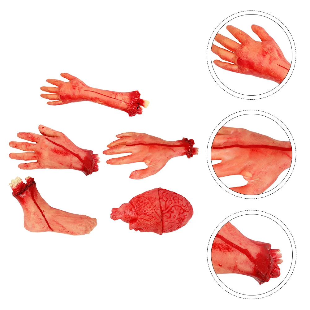 

5 Pcs Severed Limbs Props Scare Hand Decoration Halloween Horrifying Scary Decorations Trick Decorate Fake Hands