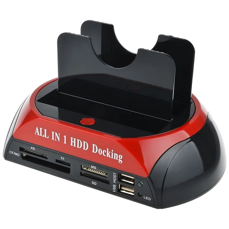 

All in One Dual Slots USB 2.0 To SATA IDE HDD Docking Station With Card Reader For 2.5 3.5 Inch IDE SATA Hard Drive
