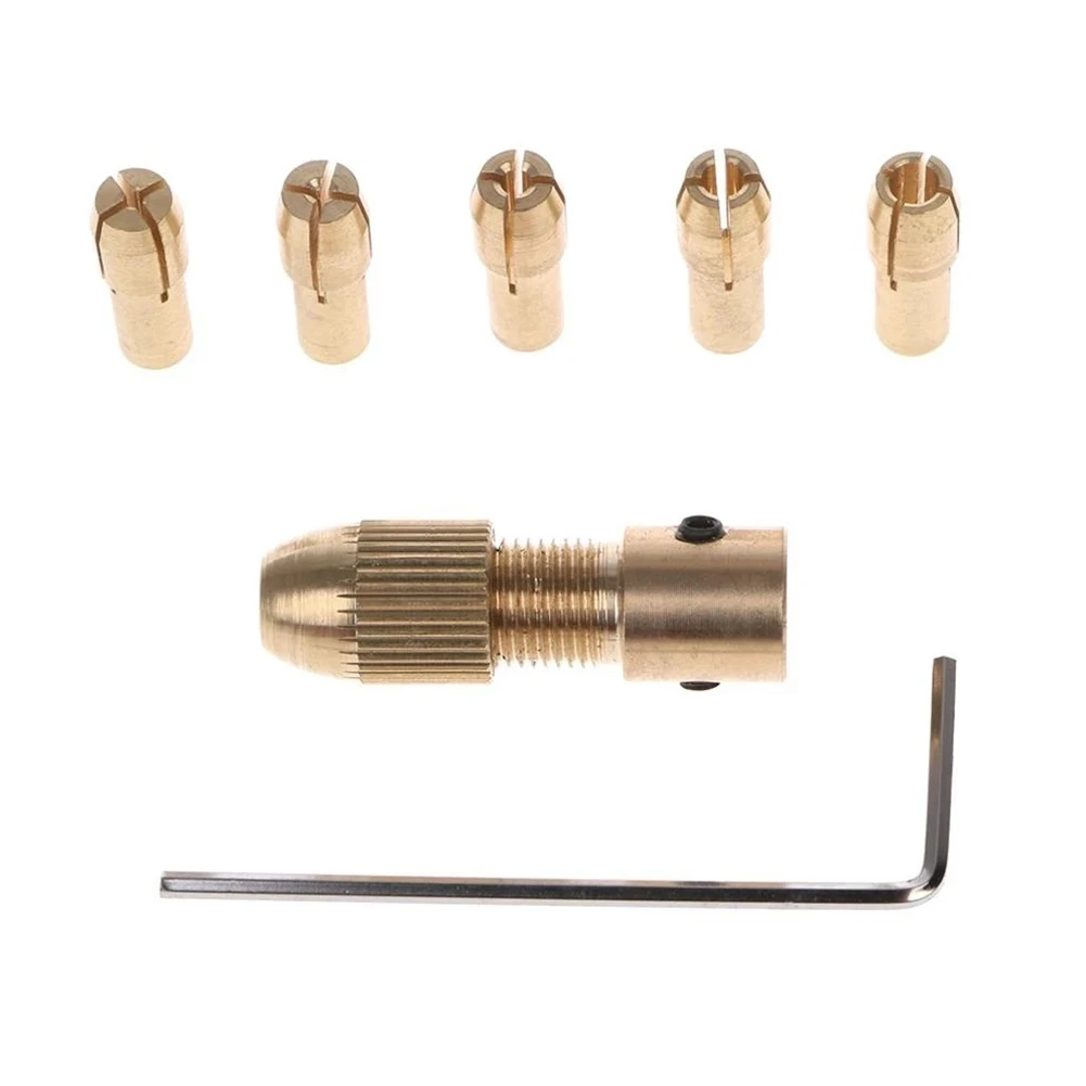 

7 Pcs 2mm Drill Chuck Electric Motor Shaft Mini Chuck Fixture Clamp 0.5-3.0mm To Drill Bit Driver Adaptor Drill Bit Adapter