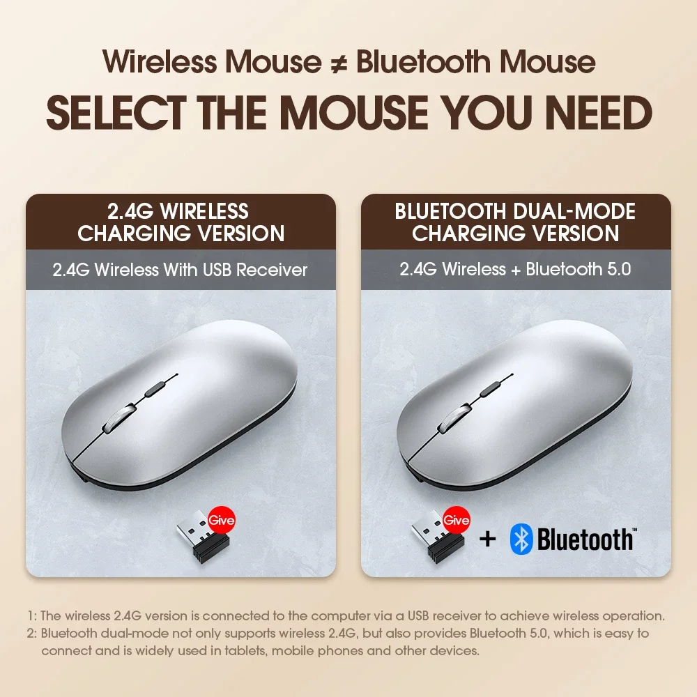 Беспроводная мышь Bluetooth бесшумная перезаряжаемая для ноутбука ПК MacBook Mac IPad IPhone
