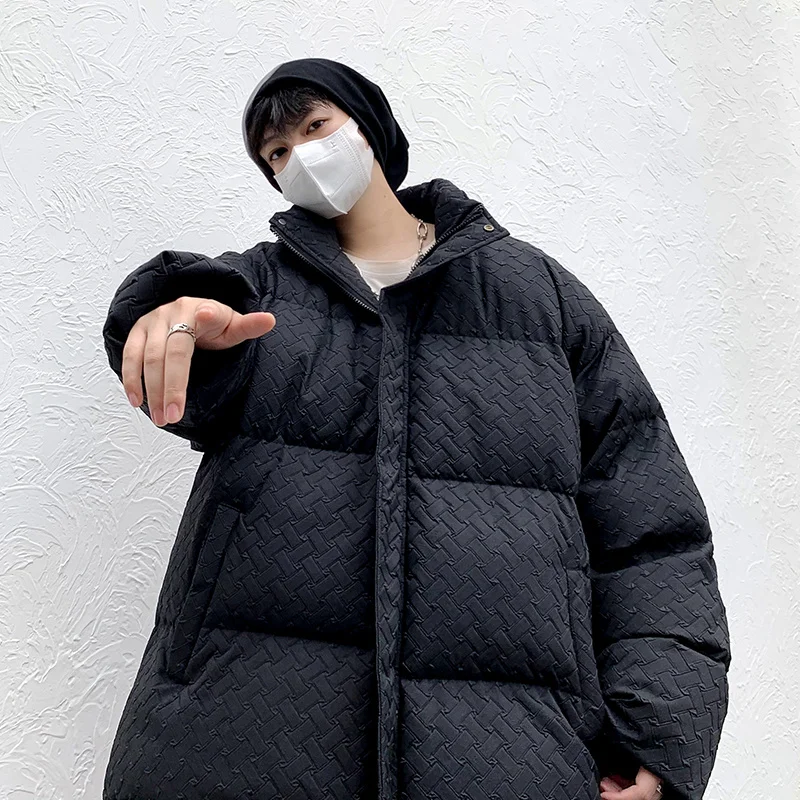 Winter Jacket Men Warm Fashion Oversized Blue Black Thick Down Jacket Men Streetwear Casual Loose Short Coat Mens Parker Clothes