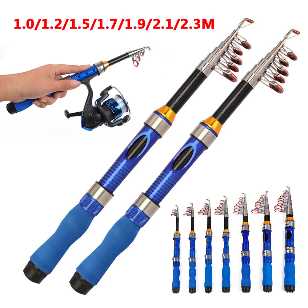 Telescopic Fishing Rod 1/1.2/1.5/1.7/1.9/2.1/2.3m FRP Spinning Rod Portable Fishing Pole for Freshwater Bass Trout Saltwater Rod enlarge