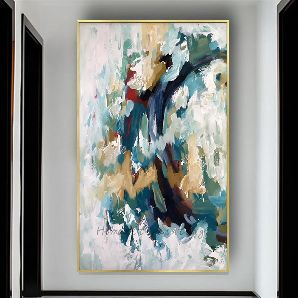 100% Ручная роспись холст плакат настенное искусство абстрактные красочные морские пейзажи Масляные картины декорации дома гостиной подвесные картины