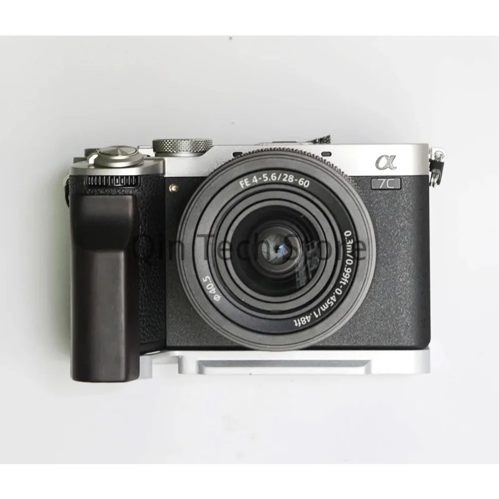 Фото Деревянная L-образная подставка из эбенового ореха для Sony A7C II A7CR, рукоятка-держатель с быстросъемной пластиной Arca Swiss, удлиненный базовый держатель для штатива №2