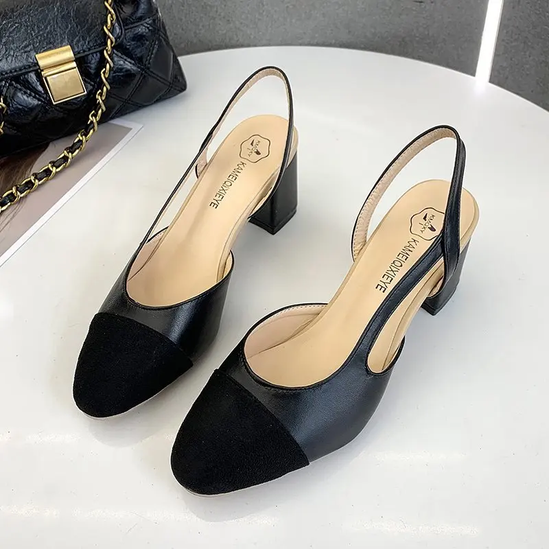 

2023 Hot Sale New Summer Women Shoes Dress Shoes Mid Heel Square Head Fashion Shoes Wedding Party Sandals Casual Shoes Women