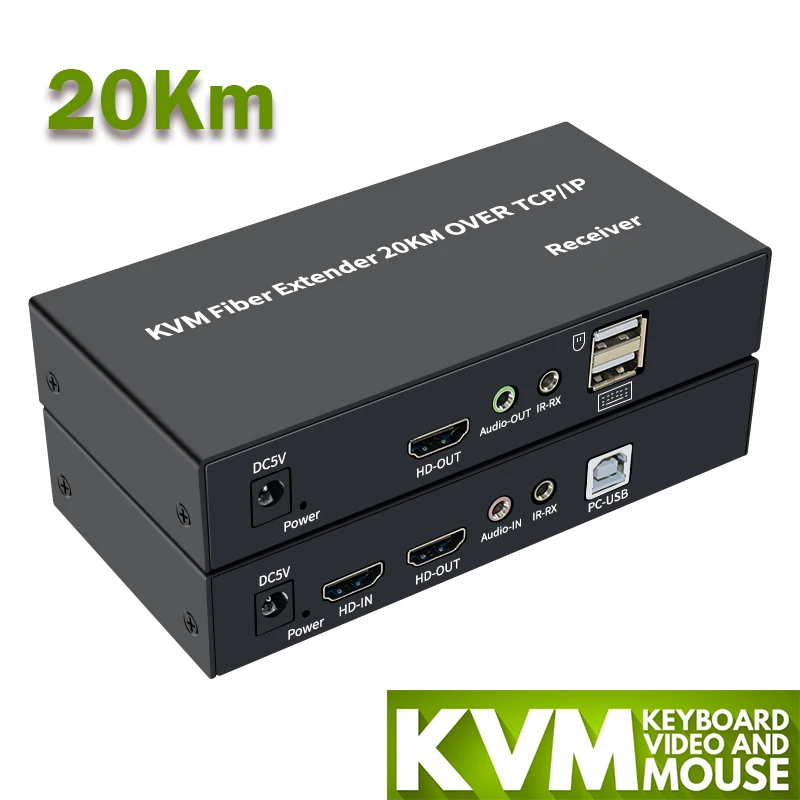 20 км HDMI KVM оптоволоконный IP-удлинитель через кабель SC 1080P USB-удлинитель