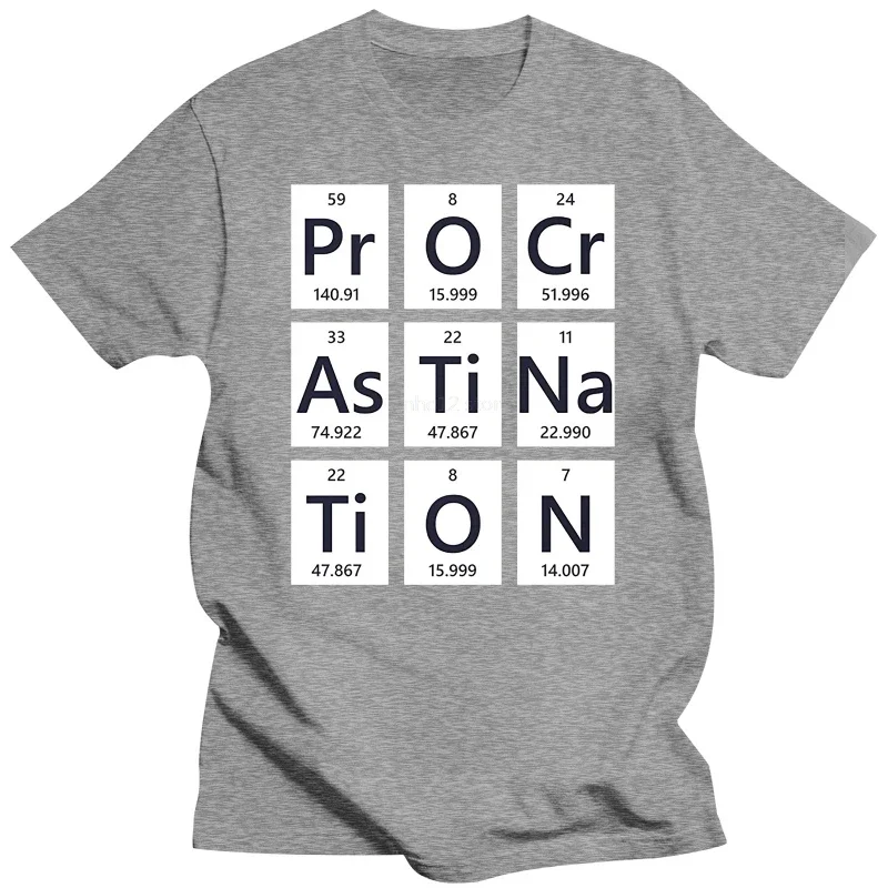 Новинка 2019 летняя повседневная футболка химика прокрастинация таблица