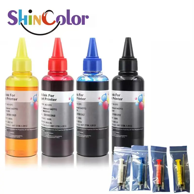 Tinta de Recarga de Tinta da Impressora Shincolor para Epson para Canon para hp para a Impressora a Jato de Tinta do Irmão Ciss Tinta Recarregável do Cartucho