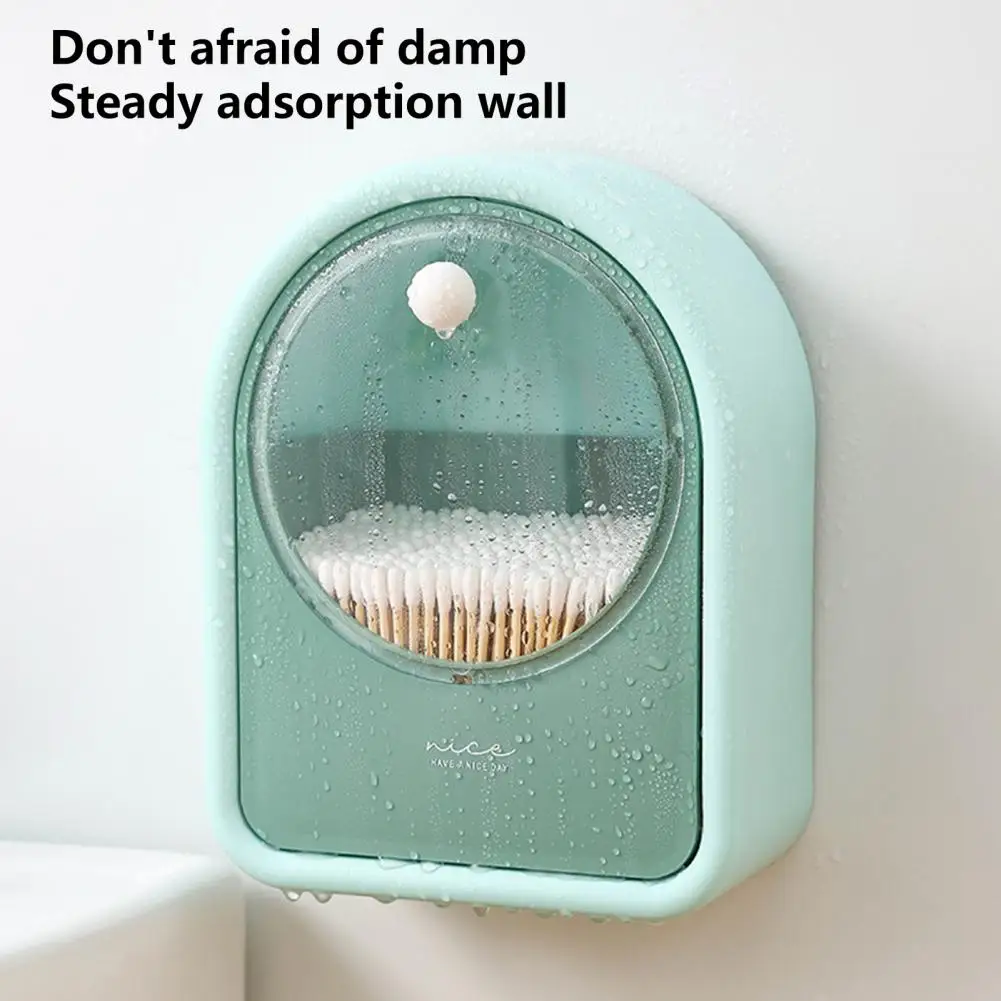 

Органайзер для макияжа, вместительные пыленепроницаемые прозрачные настенные ватные палочки, откидной органайзер для хранения Qtips для спа...