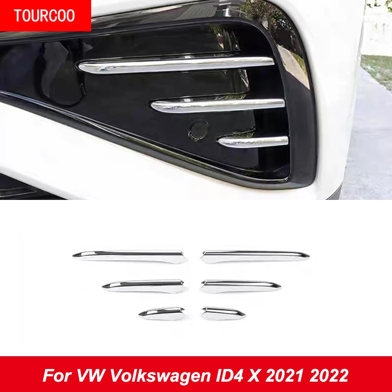 

For VW Volkswagen ID.4 ID4 X 2021 2022 Front Bumper Fog Lamp Trim Strip Protective Sticker Auto Accessories