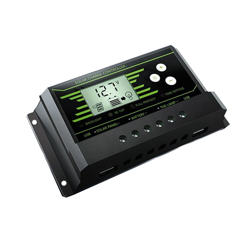 

10A PWM Dual USB Max Current Up To 2.5A Solar Charge Controller With Backlight