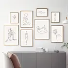 Абстрактный Рисунок для йоги, настенный художественный плакат, балетная девушка, художественный принт, сердечко, любовь, цитаты, Картина на холсте, минималистская картина, домашний декор