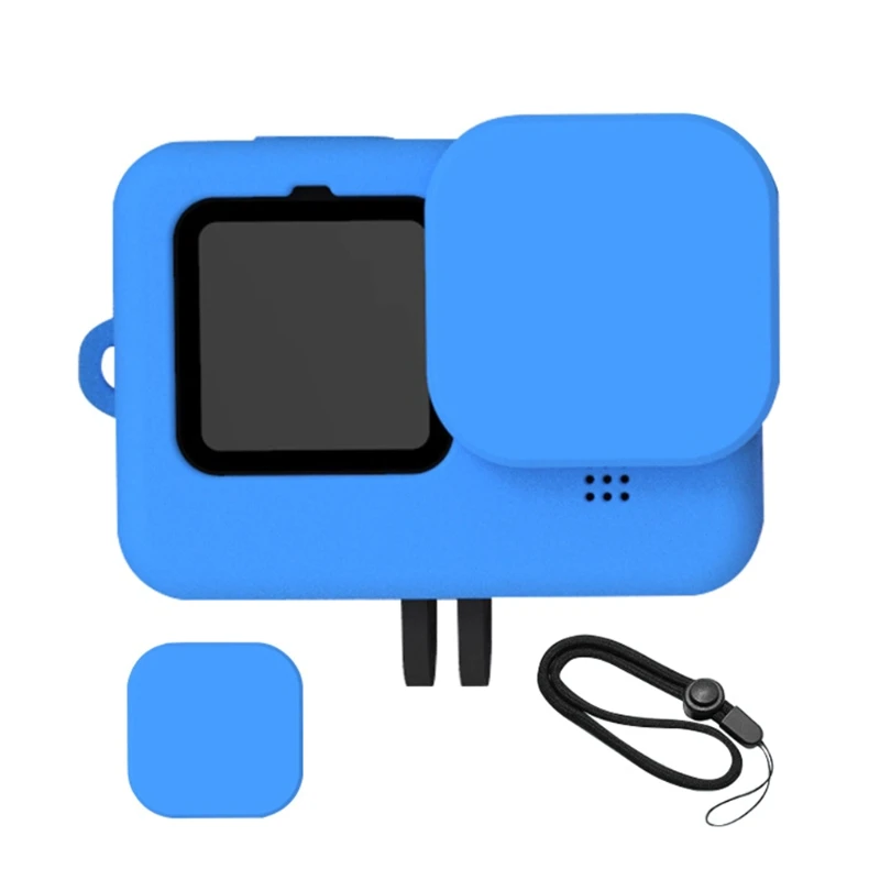 

Силиконовый защитный чехол для телефона, Защитная крышка с ремешком против потери и объективом для экшн-камер Hero 9