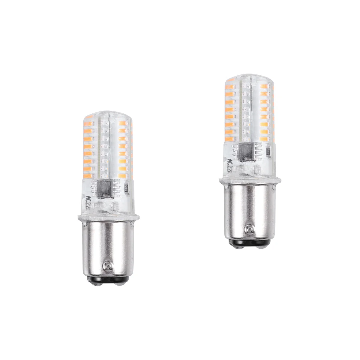 

2pcs 220V BA15D G3014 Warm White Light LED Lamp Bead Silicone Corn Light Illumination Light Bulb