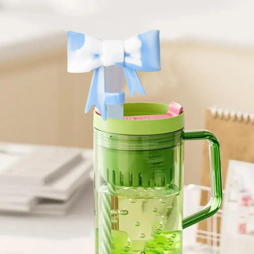 Высококачественные силиконовые соломенные крышки с бантом для стаканов Стэнли