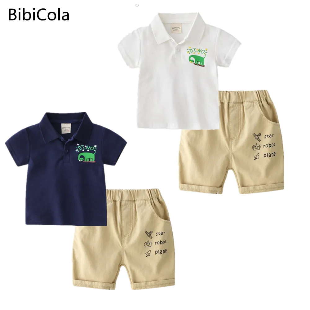 Комплект летней одежды для малышей модные топы джентльмена + шорты комплект