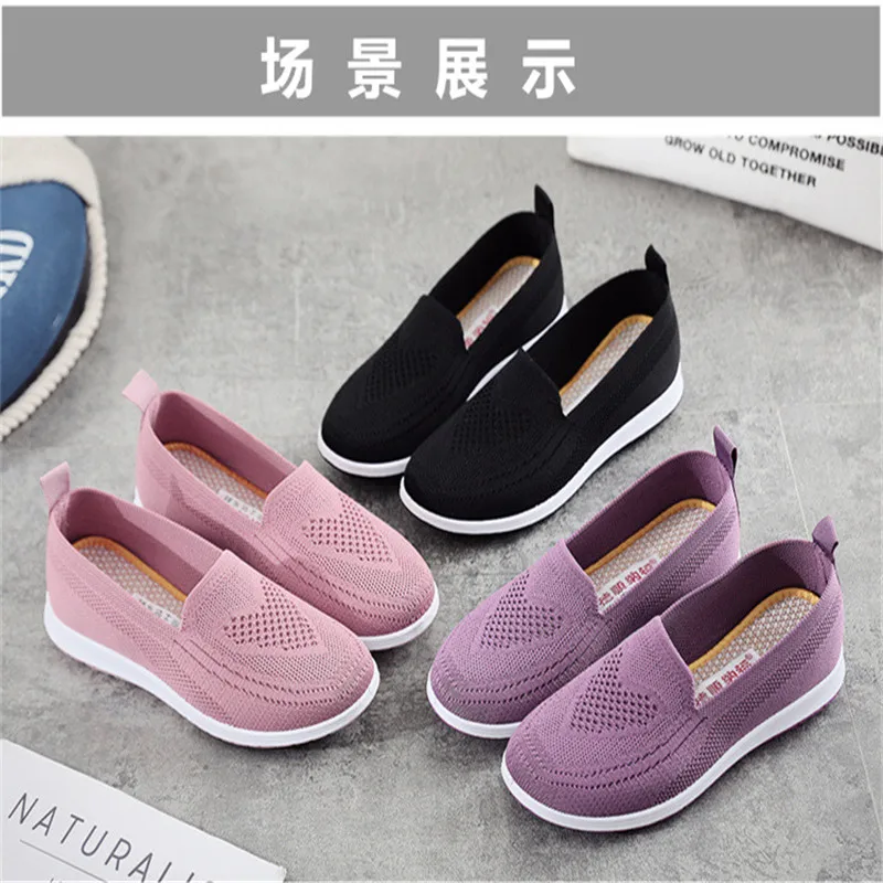 

women's summer sneakers slip on flat shoes Women's Casual Loafers walking shoes Female Outdoor Mesh Soft Bottom Sports Shoes2021