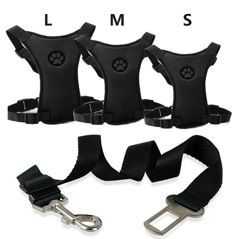 

Training Dog Snack Bag Breathable Mesh Dog Harness Leash With Adjustable Straps Car Automotive Seat Safety Belt Dropship