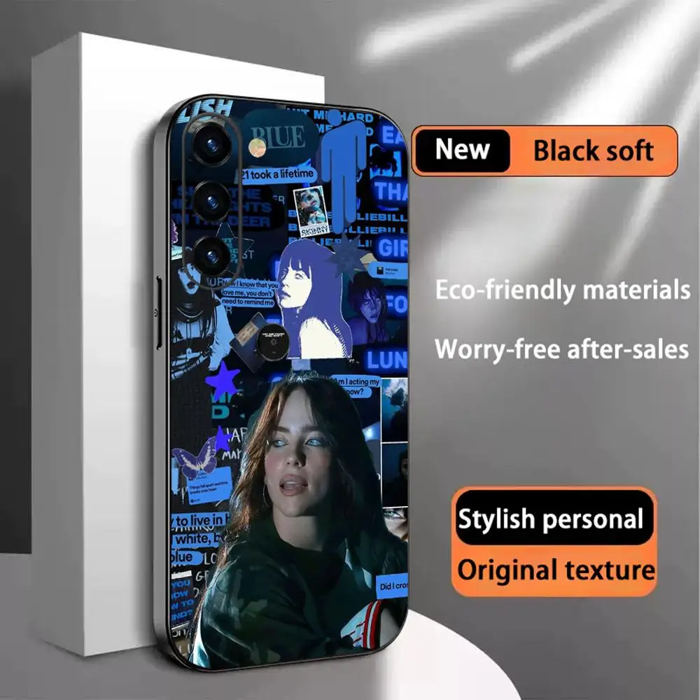 Фото Чехол для телефона B-bi-llie hit me cool girl design ins для Samsung Galaxy S26 S25 S24 S23 S22 S21 Plus Ultra Note20, мягкий, черный №1