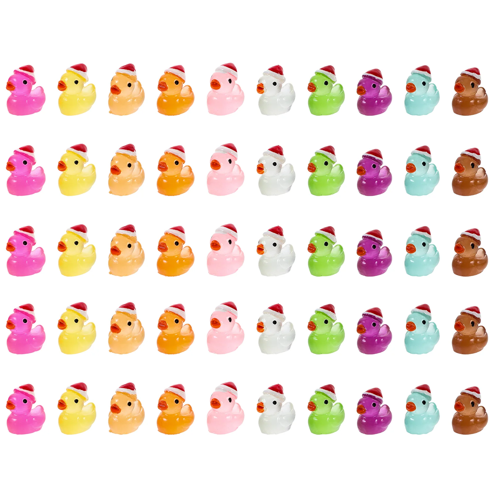 

50pcs Glow in the Dark Duck Figurine Micro Landscape Duck Figurine Garden Decoration