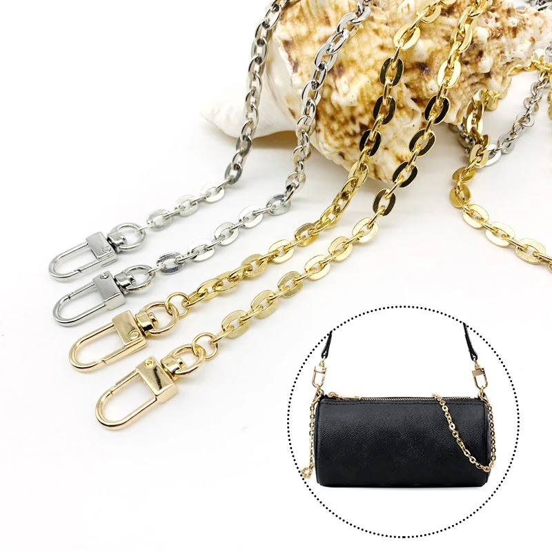 

20/40/60/80/100/120cm Metal Chain DIY Gold Silver Bag Strap Replacement Purse Chain Shoulder Bag Straps for Small Handbag