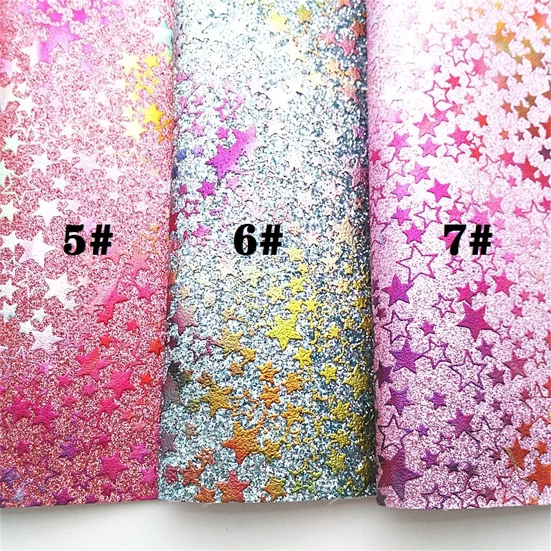 Искусственная кожа с рисунком звезд виниловая ножной подкладкой для банта