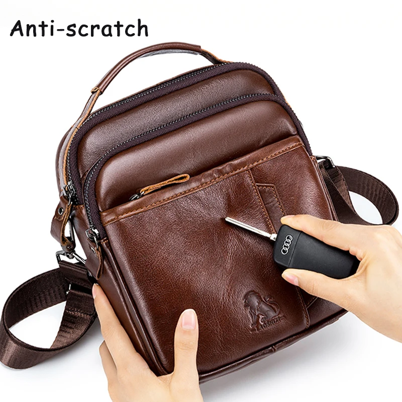 MVA Genuine Leather Bag For Men Bolso Hombre Bandolera Cruzada Crossbody Bags Sacoche Homme Bandoulière Waterproof Messenger New