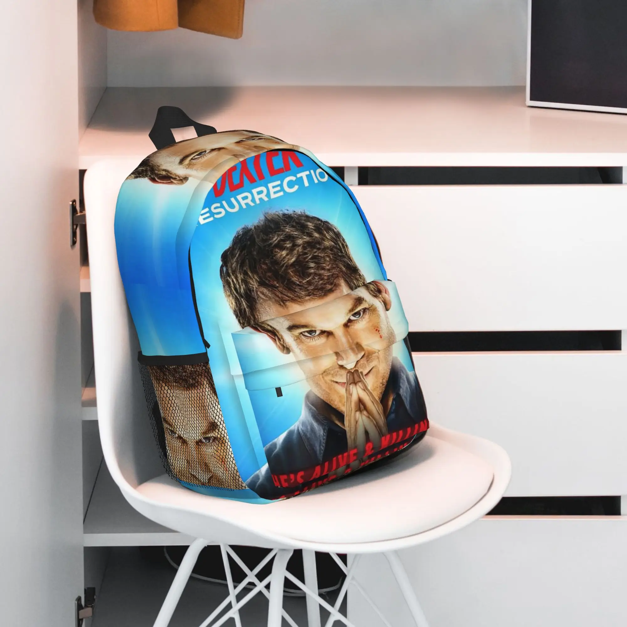 Фото Рюкзак Movie Dexter Morgan, горячая распродажа, вместительный рюкзак для мальчиков и девочек, сумки на плечо для мужчин и женщин, школьная сумка №4