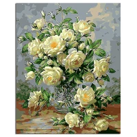 fsbcgt the yellow roses diy painting by numbers adults for drawing on canvas coloring by numbers art number decor