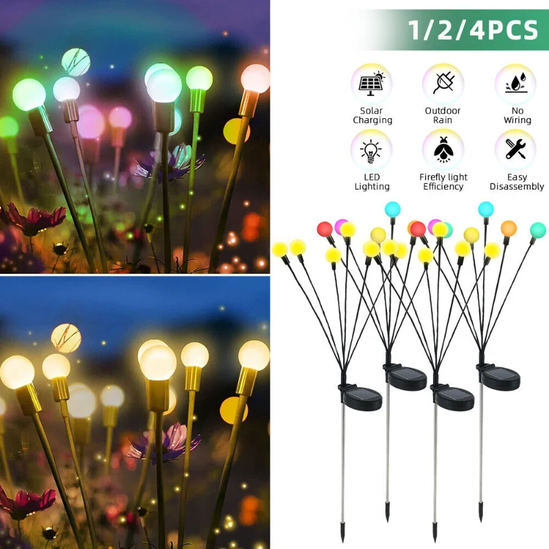 

[Flash Deal]Waterproof Solar LED Light Landscape Outdoor Garden Firefly Swaying Light Lawn[US Stock]