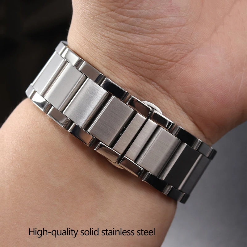 27*19mm Stainless Steel Strap Silver For Hublot Watch Belt Bracelet Big Bang Classic Fusion Series Men Women Watchbands