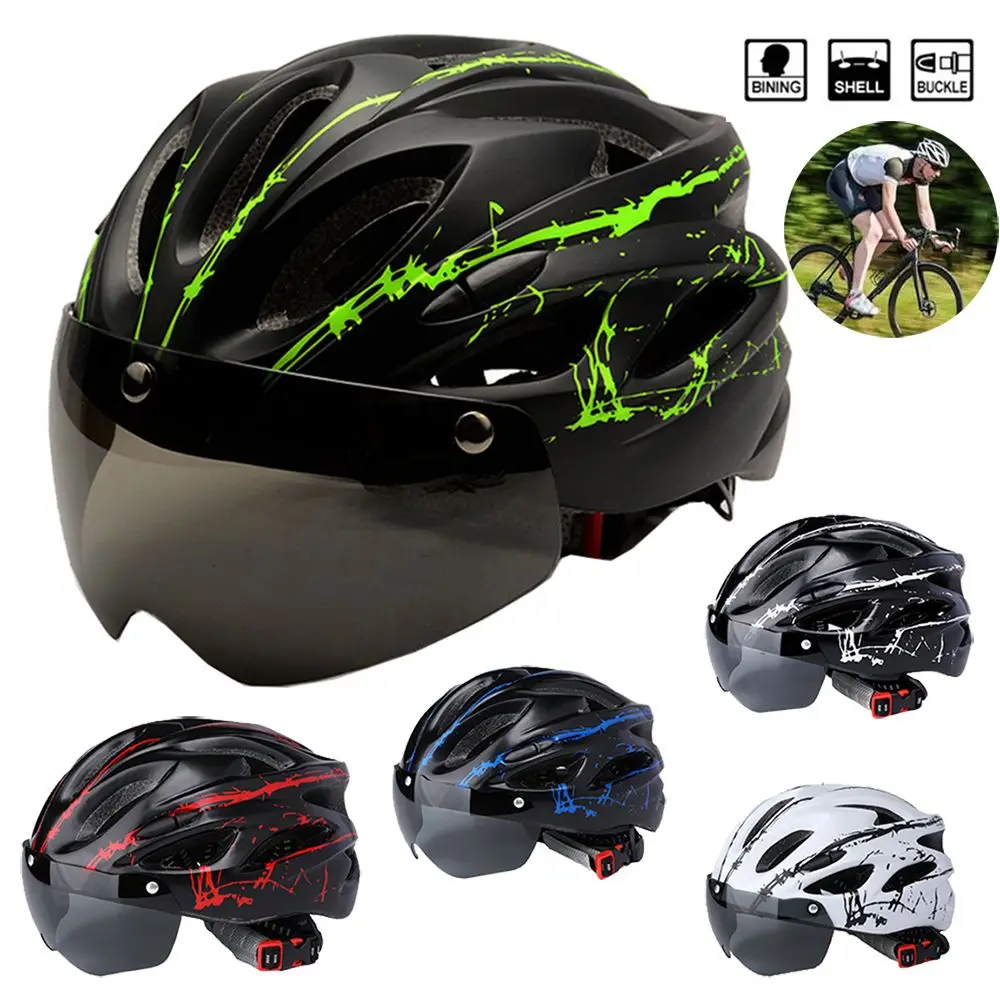 

H elmet Outdoor Motorcycle H elmet With Shade Magnetic Goggles Integrally Bicycle H elmet Adjustable Cycling H elmet