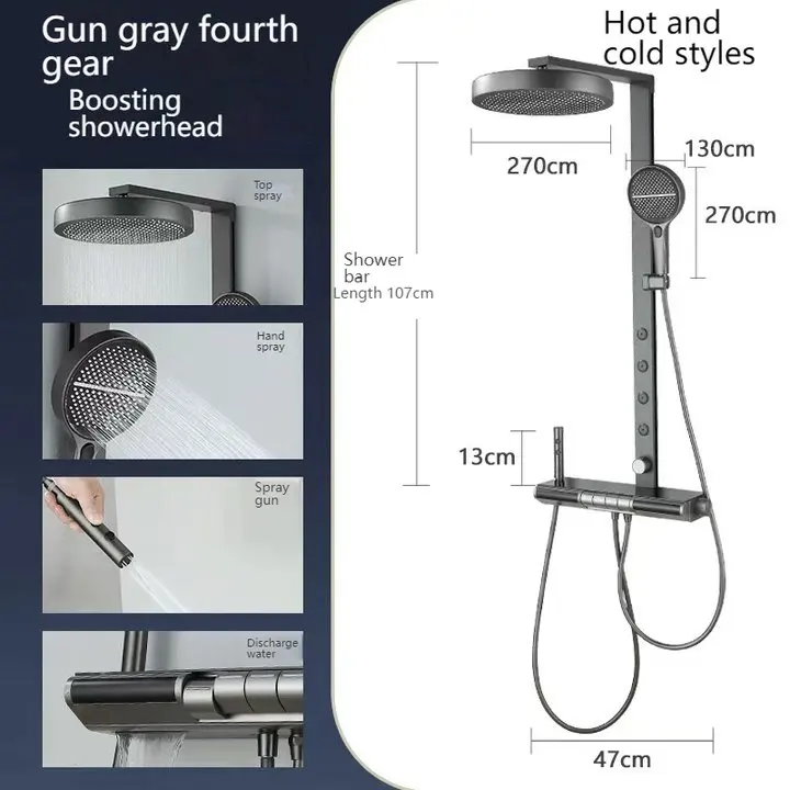 Цифровой умный душевой набор для ванной комнаты для спа-распылителя талии, душевая система, смесители для дождя, фортепиано, ванна, душевой набор, квартира