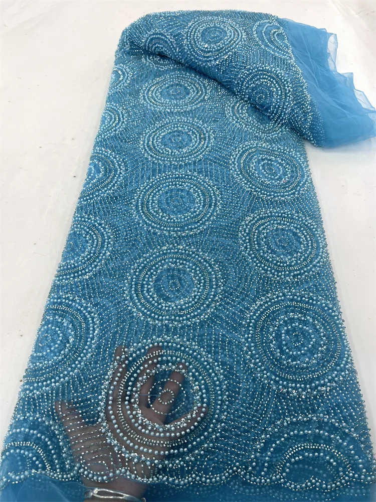 

4,1 кг/5Y африканская французская Вышивка Тюль с блестящими блестками жемчужинами высокое качество роскошная тяжелая ткань для свадьбы