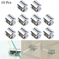 10pcs glass shelf support clamp brackets clip chrome shelves 8 12mm clip tool for fixing bathroom glass isolating office glass