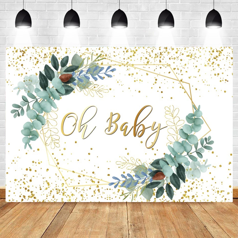 Фон для фотосъемки новорожденных с зелеными листьями |