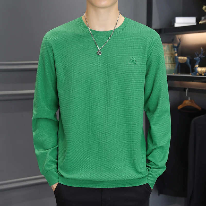 

New Arrival Trend Fashion T-Shirt For Men 2023 Autumn O Neck Print Long Sleeve Hoodies Europe Street Wide Edition Men's Clothing