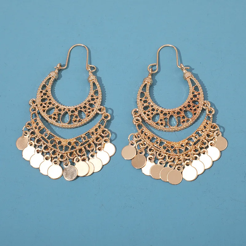 Ретро ювелирные изделия висячие серьги с несколькими маленькими дисками