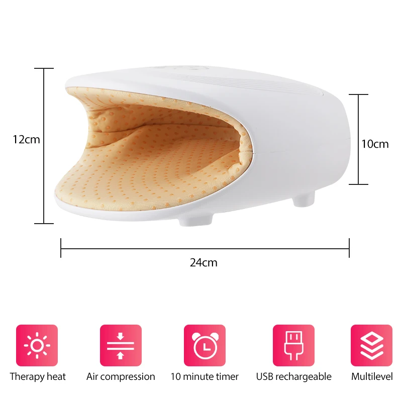 Electric Hand Massager Device Palm Finger Acupoint Wireless Massage with Air Pressure Heat Compression Hand Beauty Massager