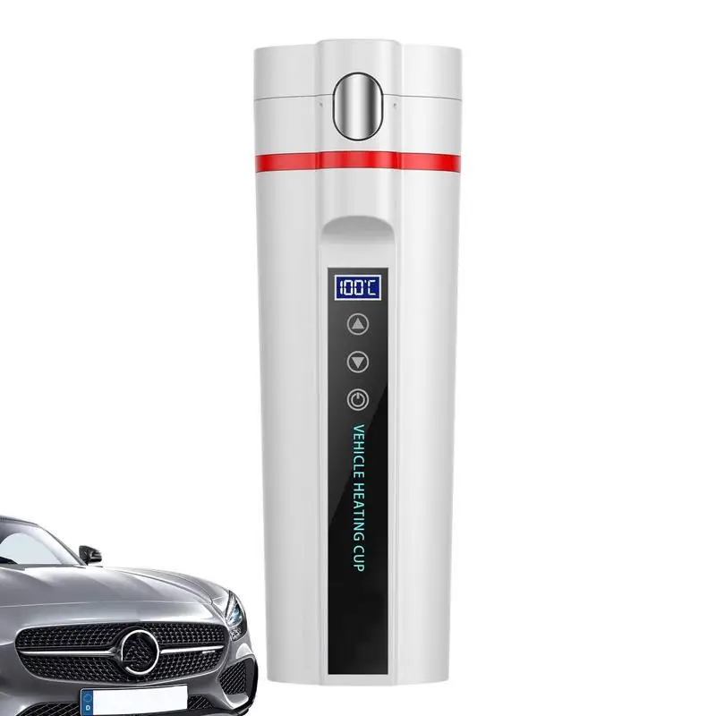 

450ml Car Heated Smart Mug Temperature Control Electric Water Cup Kettle Coffee Tea Milk Heated Power Cable Electric HeatingTea