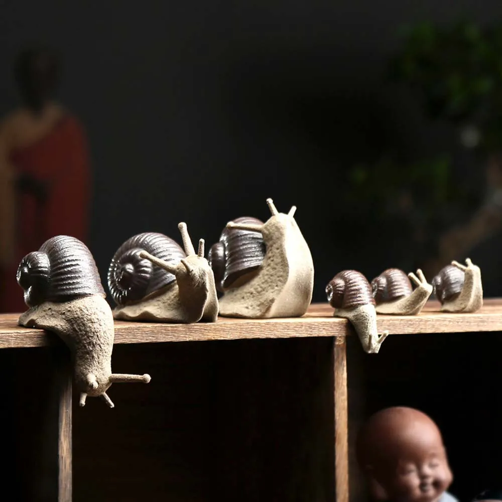 Мини-керамические Фигурки Улиток Милые Эмалированные Украшения В Виде Ракушек